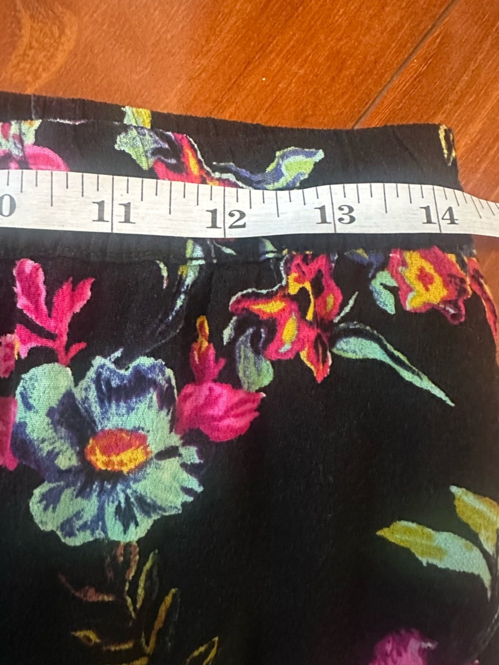 Anthropologie Black Peacock & Floral Wide-Leg Pants - Picture 6 of 9